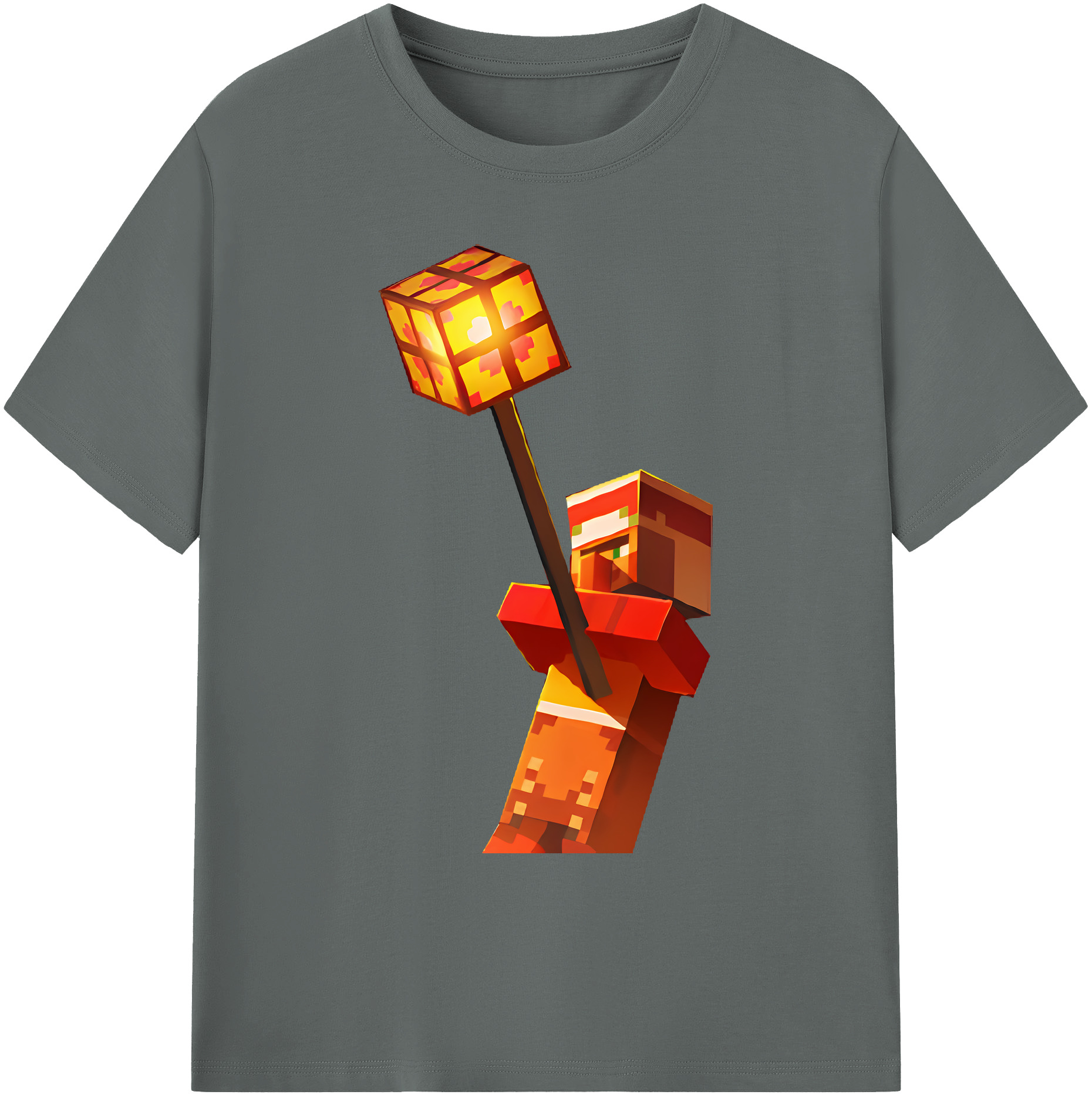 （画像用） マインクラフト ブロックの世界 Minecraft MC Block world 綿100％ メンズ半袖Tシャツ｜肌触りやわらか＆通気性